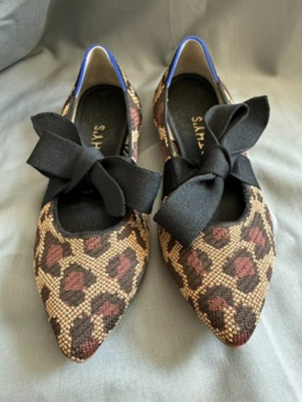 Rothy's The Point Mary Jane Flats Leopard Ribbon (Size 7)